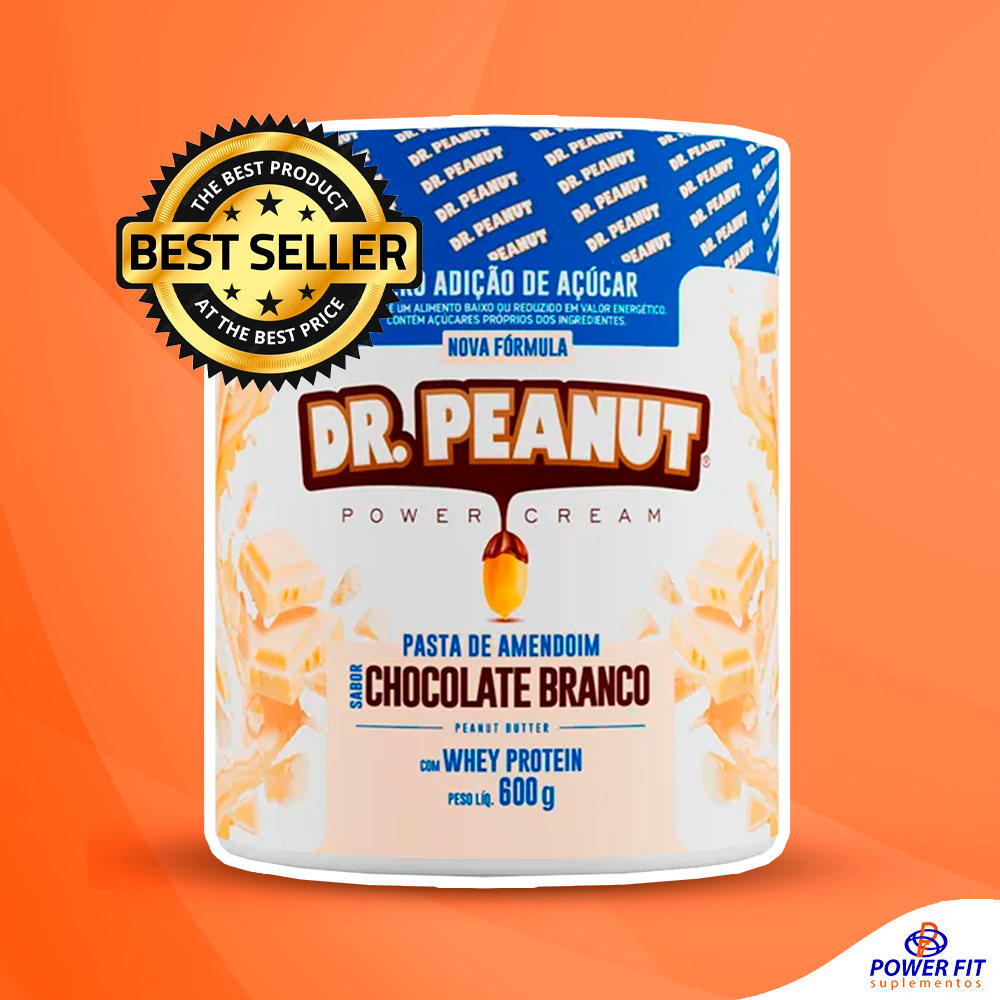 Pasta de Amendoin 600g Dr. Peanut Power Chocolate Branco