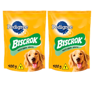 Kit com 2 Biscoito Pedigree Biscrok Multi Cães Adultos 500g