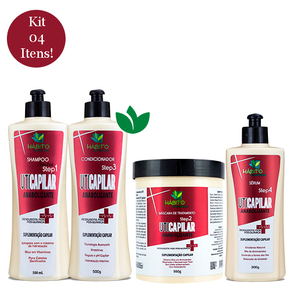 Kit Uti Capilar Shampoo + Condicionador + Máscara + Sérum