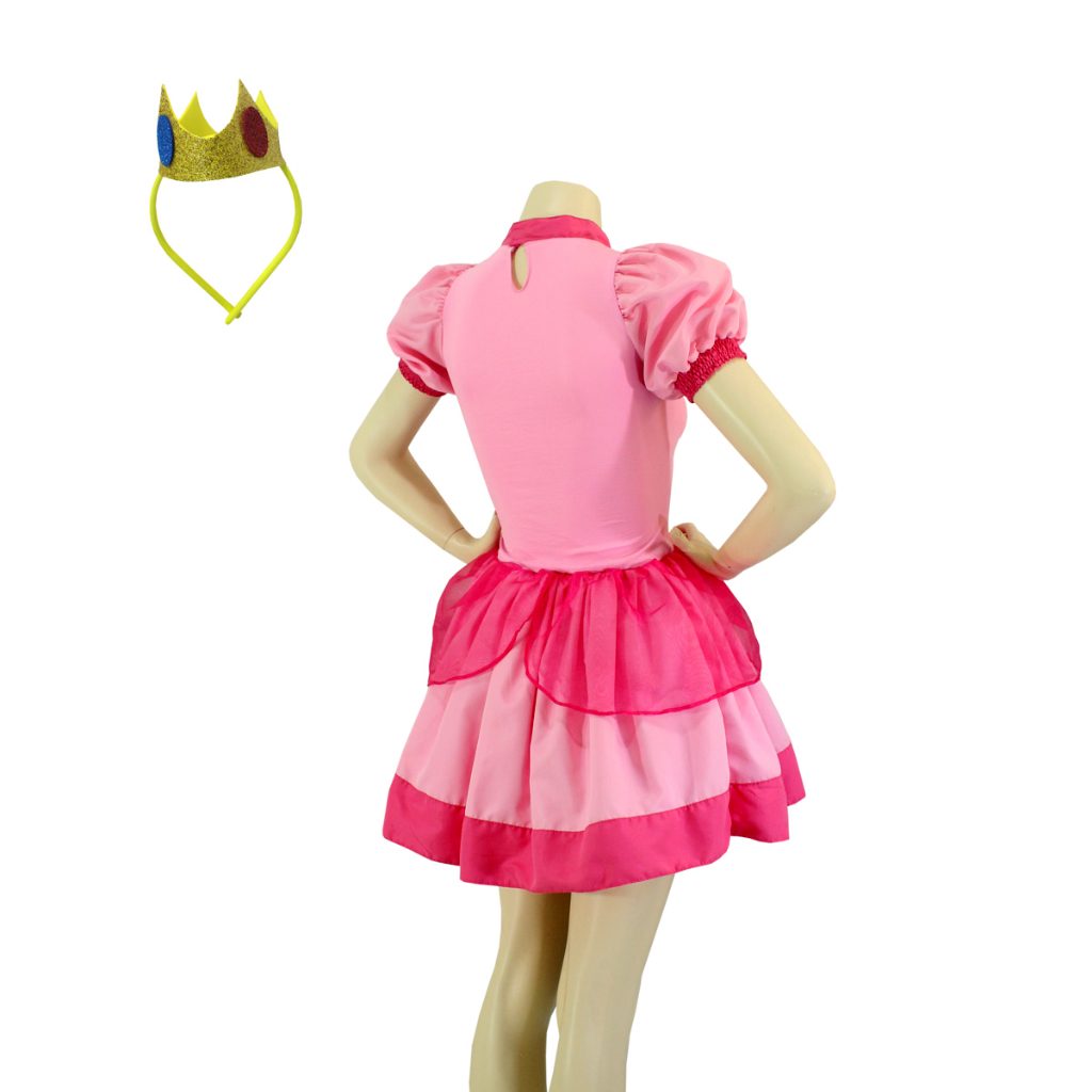 Fantasia Princesa Peach Super Mario Vestido Adulto | Shopee Brasil