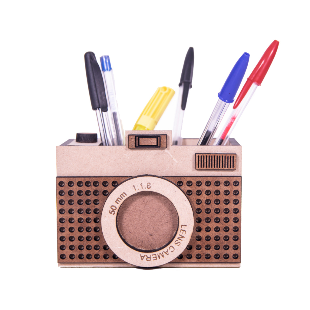 Porta Lapis Camera Fotografica mdf estudante | Shopee Brasil