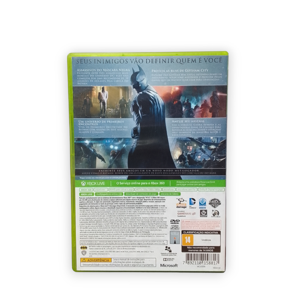 Batman Arkham Origins Xbox 360 Dublado 2ii7i9ii, Jogo de Videogame Xbox  360 Usado 55840305