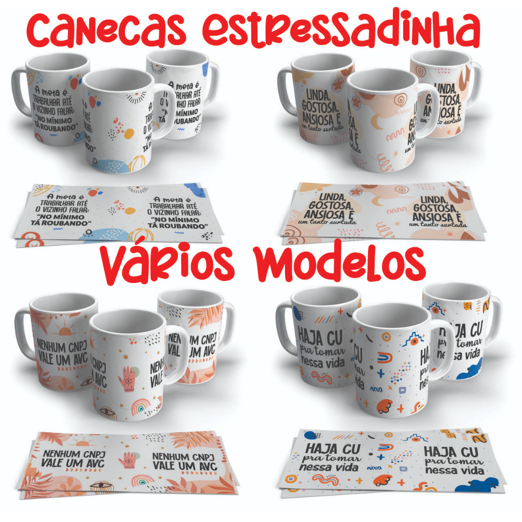 Caneca Personalizada Estressadinha _ Xícara Frases Divertidas _ Canecas  Decoração Cozinha | Shopee Brasil