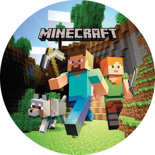 Painel Redondo Minecraft Em Tecido Sublimado 1,50m X 1,50m