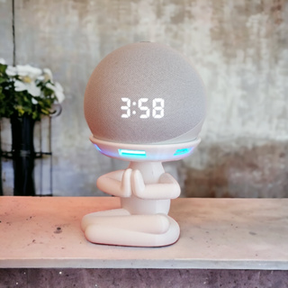 Suporte Alexa Echo Dot 3, Echo Dot 4 e Echo Dot 5. Tema Robert Plant Violão, Gato, cachorro, família entre outros - Presente, decoração criativa, música, som, stand de mesa Amazon