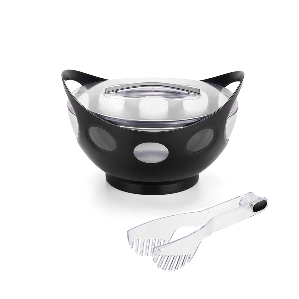 Kit Conjunto Saladeira Gourmet Com Tampa e Pegador