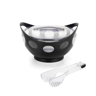 Kit Conjunto Saladeira Gourmet Com Tampa e Pegador