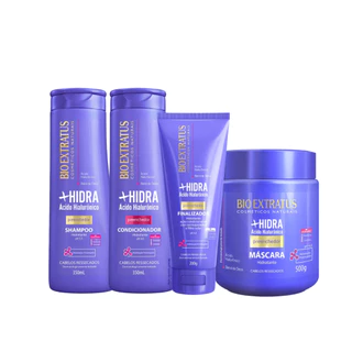 Kit Bio Extratus +Hidra (Shampoo, Condicionador 350ml, Finalizador 200g e Máscara 500g)