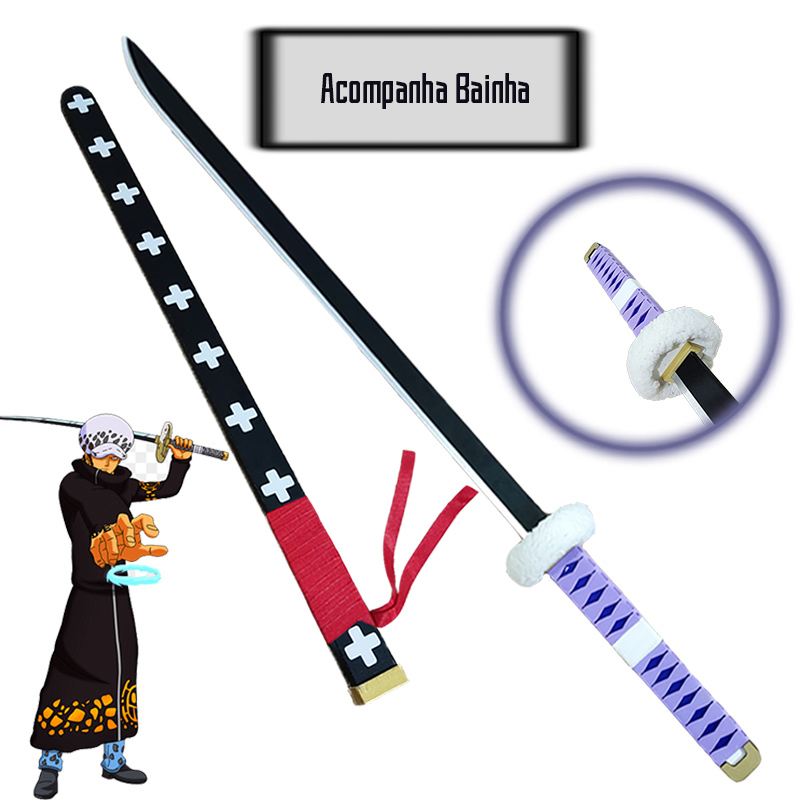 Espada / Katana Kikoku Trafalgar Law One Piece em MDF com Bainha 90cm