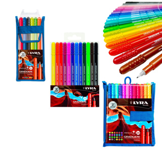 Caneta Hidrográfica Fineliner LYRA Graduate Estojo Com 6, 12 ou 24 Cores