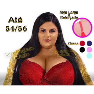 Sutiã Plus Size Reforçado Renda 46 ao 54/56 Com Bojo Lingerie Alça Larga