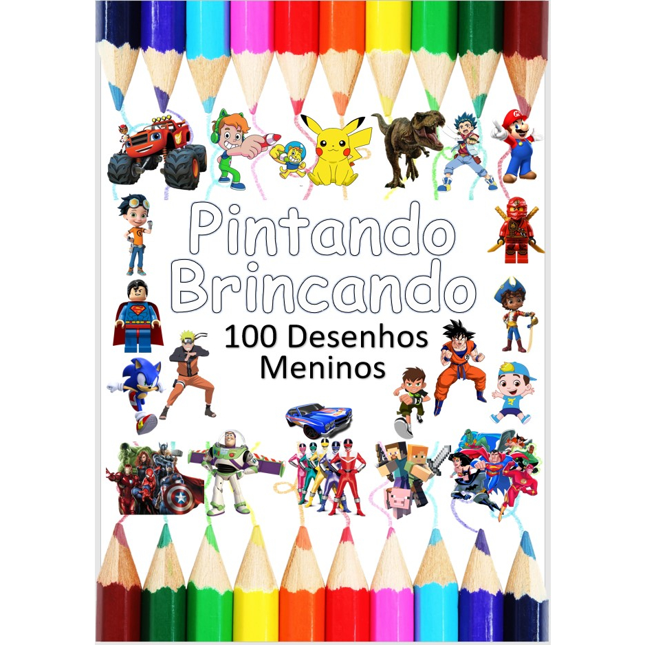 100 Desenhos Para Colorir e Pintar - Tema Pokemon - Folhas A4 Sulfite  Avulsas/Soltas