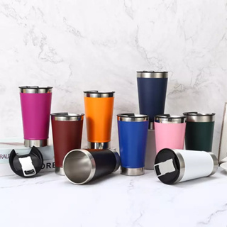 Copo Térmico inox para cerveja Com Tampa e Abridor