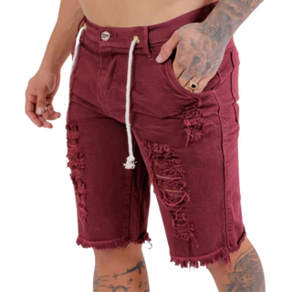 Bermuda Jeans Masculina Vinho!!