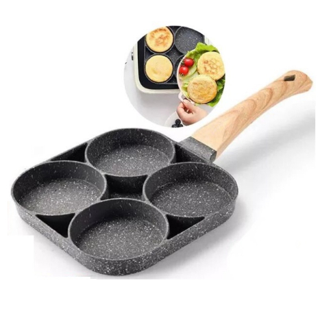 Frigideira Panela Antiaderente pedra médica 2 Furos Para Carne Frita Ovos Hamburgue sanduíche cafe da manha - Faz a Boa!