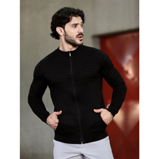 Suéter Detalhado Masculino Com Zíper