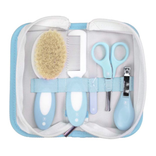 Kit Higiene E Cuidados Para Bebê com 5 peças + Necessaire - Pimpolho com cerdas naturais