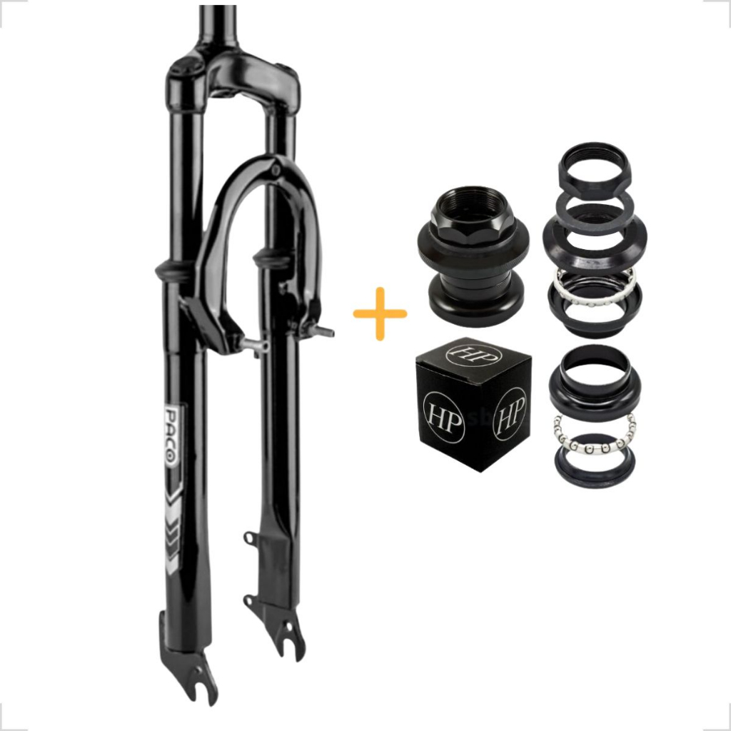 Suspensao Bike 26 Amortecedor Bicicleta Rosca + Caixa de Direcao Garfo 21,1
