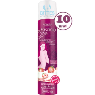 kit 10 Desodorante Íntimo Feminino Facinatus cosméticos Morango com Chantilly