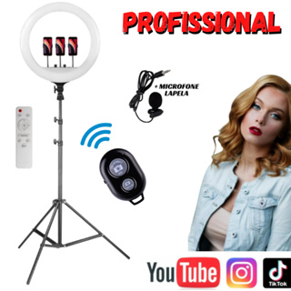 Iluminador Ring Light Profissional 45w Tripé Grande Youtuber