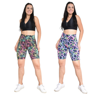 Kit 2 Shorts Legging Suplex Fitness Academia Cós Alto