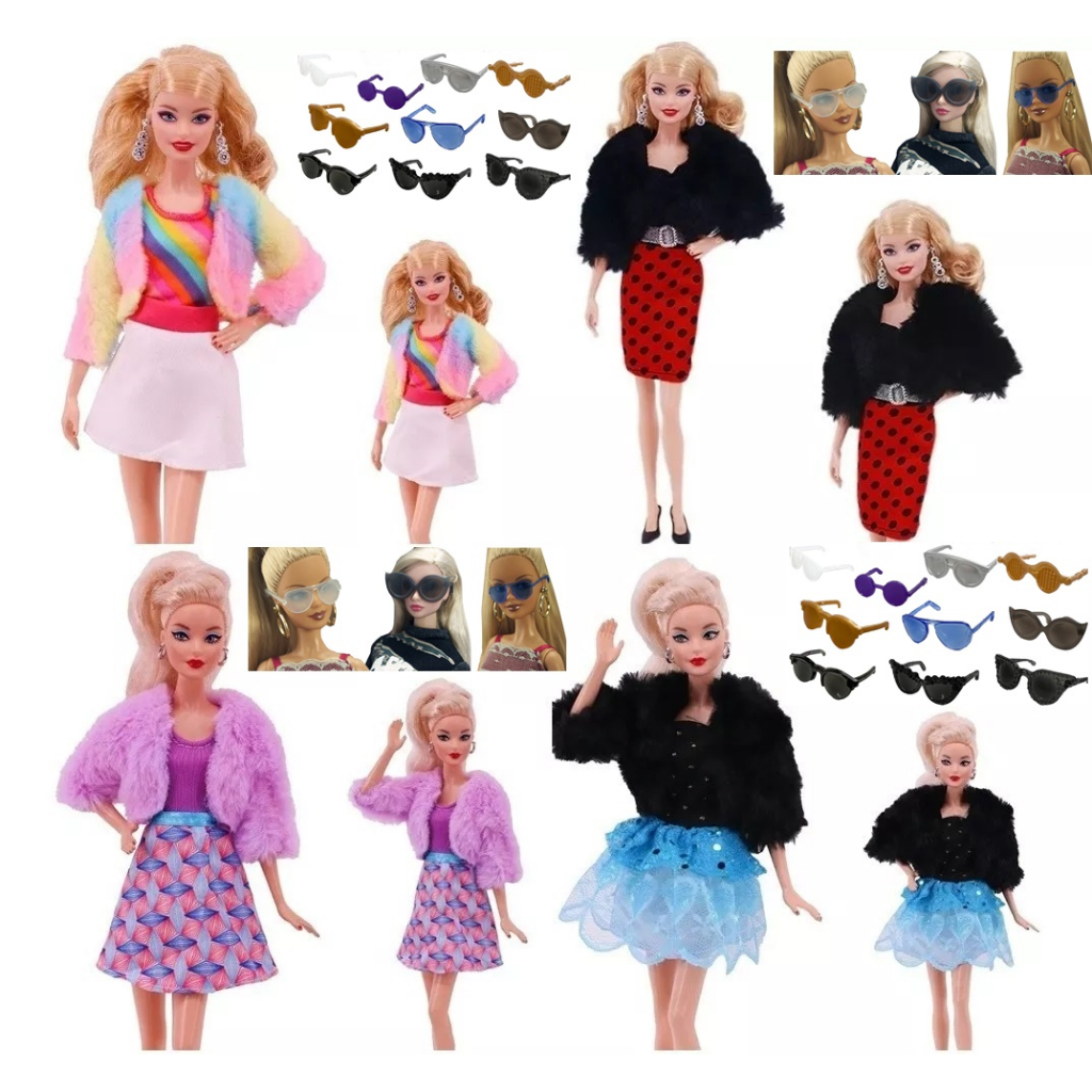 Casaco P/ Boneca Barbie + Sapatos Jaqueta Roupa Sobretudo