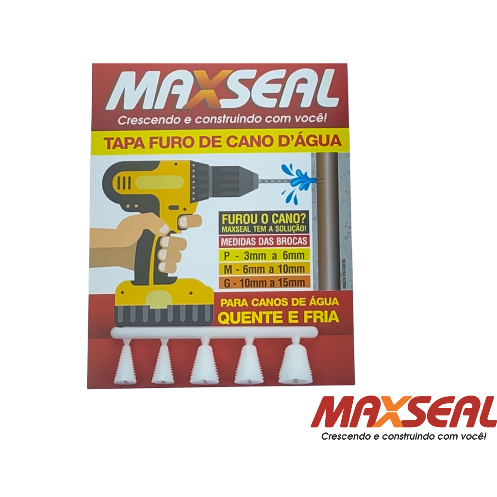 Maxseal Kit Reparador de Furo em Cano de Água - Tapa Furo de Cano D'Água