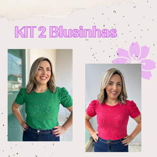 KIT 2 Blusa Feminina Lasie Manga Princesa Bufante