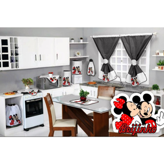 Jogo P/ Cozinha 10 Peças Estampado Minnie e Mickey