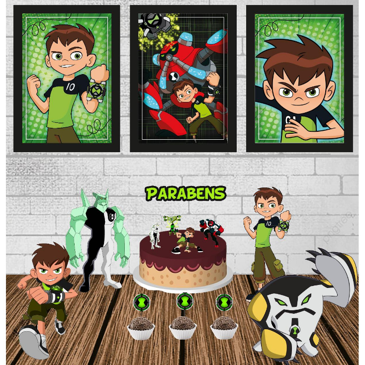 Toppers do Ben 10  Aniversário do ben 10, Festa de aniversário da