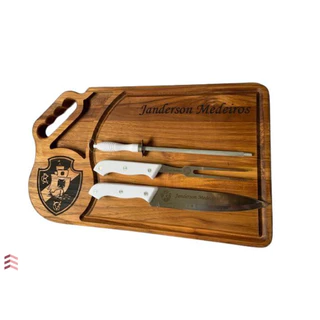 Kit Churrasco Vasco Personalizado Time Tábua com Utensílios
