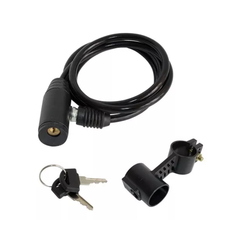 Cadeado Bike Bicicleta Gta Com Suporte 6mm X 1000mm Aço Com Chaves