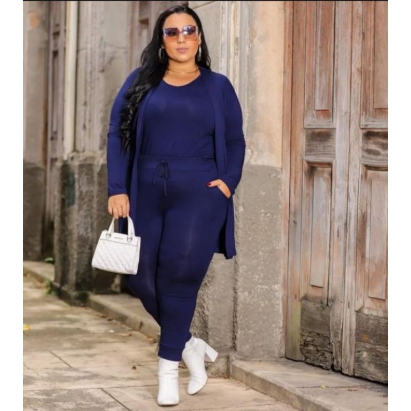conjunto lanzinha 3 peças plus size | Shopee Brasil