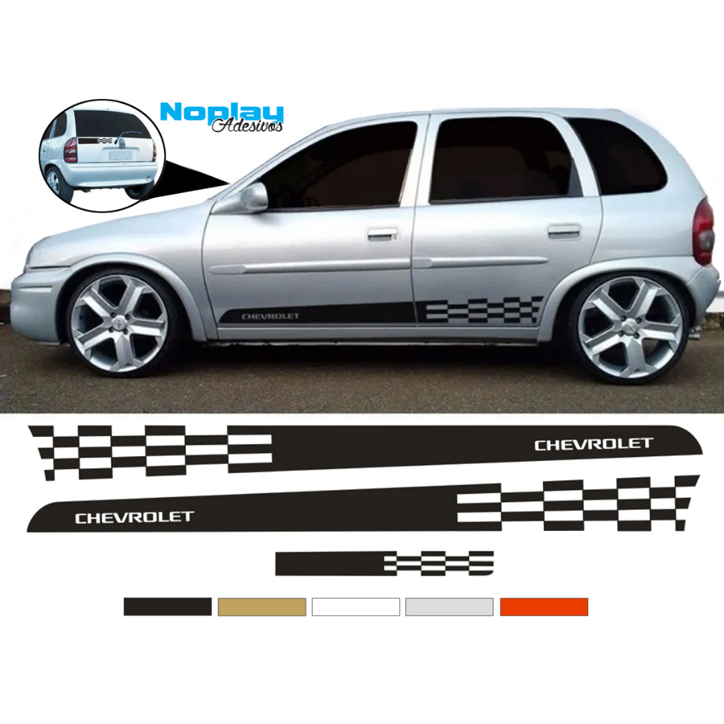 Adesivo Corsa Wind 4 Portas Faixas Laterais Adesivos Chevrolet Corsa ...