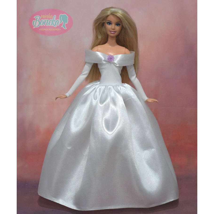 Compra online de Vestidos de baile coloridos vestidos de festa para boneca barbie  roupas de noiva de casamento(SEM BONECAS)