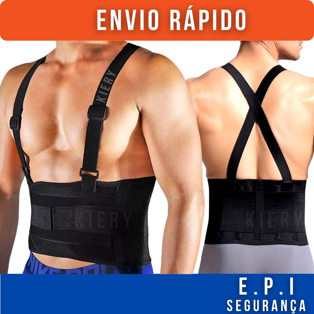 Cinta Ergonômica Reforçada Proteção Coluna Lombar Abdominal Obras Construção Civil Epi