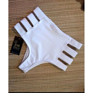 Calcinha de biquíni Hot Pants Fio Dental Cintura Alta BM BEACH