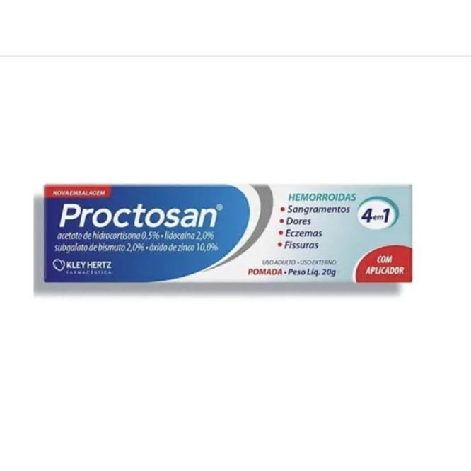 Proctosan Pomada 20g Hemorroidas, Fissuras, Eczemas, Dores