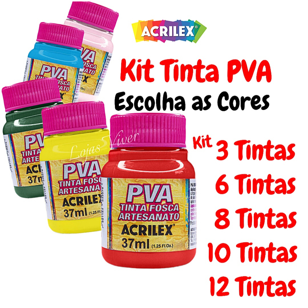 Kit Tinta PVA 37ml - Acrilex