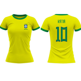 Camisa Seleção Brasil Brasileira Amarela Feminina Baby Look 2022/2023, Camisa  Feminina Outros Nunca Usado 97554586