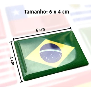 Emblema Resinado Bandeira Brasil ( 4,0 x 6,0cm )