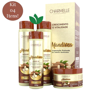 Kit Capilar Mandioca 4 Itens Charmelle Cosmeticos
