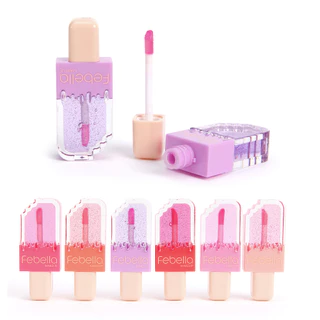Lip gloss sorvetinho, Febella, maquiagem, gloss labial, hidratação, brilho, sabores, beleza em Oferta na Shopee