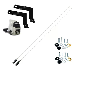 2 ANTENAS CAMINHÃO PX MARIA MOLE 2,70M COM SUPORTE ACCELO