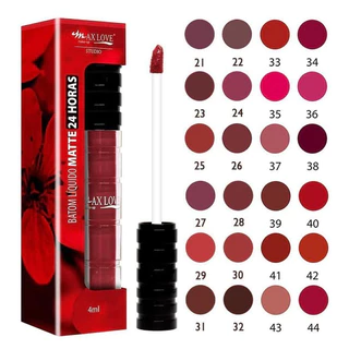 Batom Líquido Matte 24 Horas - Max Love - Tons Vermelhos * Não Transfere