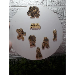 Aplique Acrilico Dourado - Mario 5cm