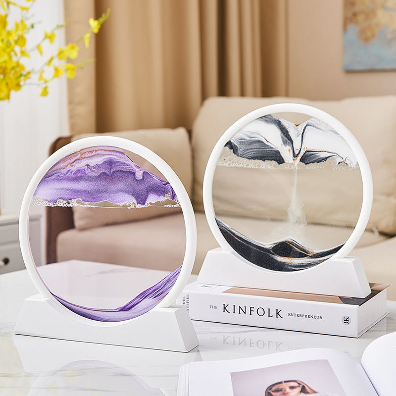 Ampulheta Duna 3D Vidro Moving Sandscape Areia Movediça 14.5CM