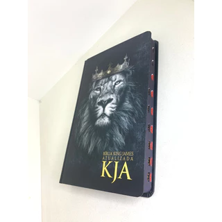 Bíblia King James Atualizada Slim Capa Dura Leão Rei Dos Reis Com Índice