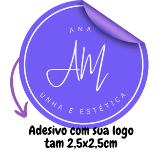 100 Mini Adesivos etiqueta redonda Personalizado 2,5x2,5 cm