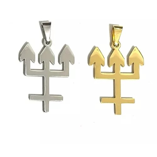 Cordão Pingente Tridente Garfo Umbanda Exu Orixá Aço Stlr P1 | Shopee ...